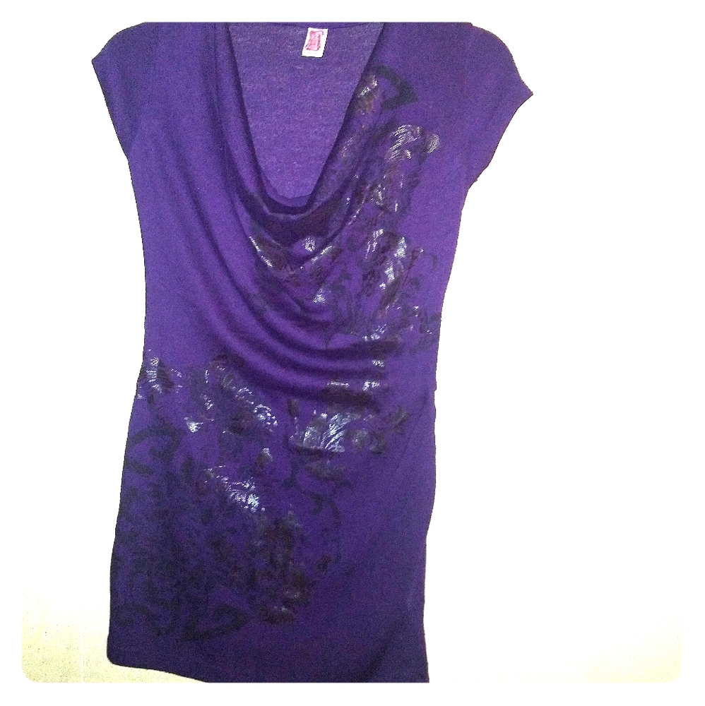 Cowl neck Dark Purple dress